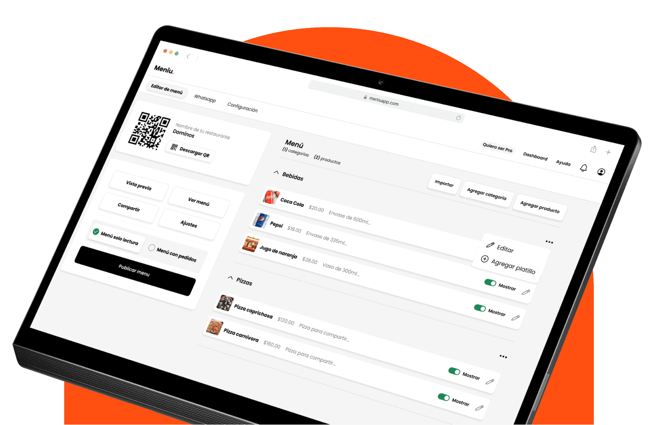 Meniu es la mejor App para restaurantes y cafeterías