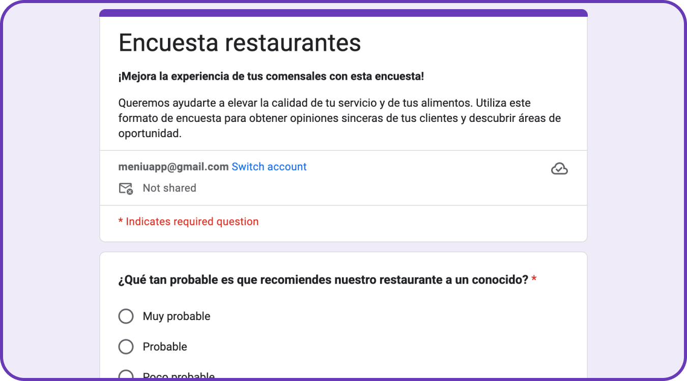 Encuestas para restaurantes