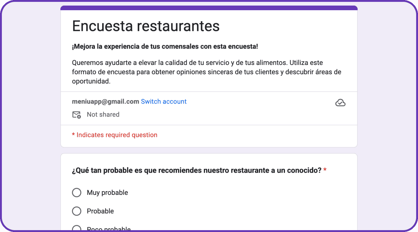 Encuestas para restaurantes