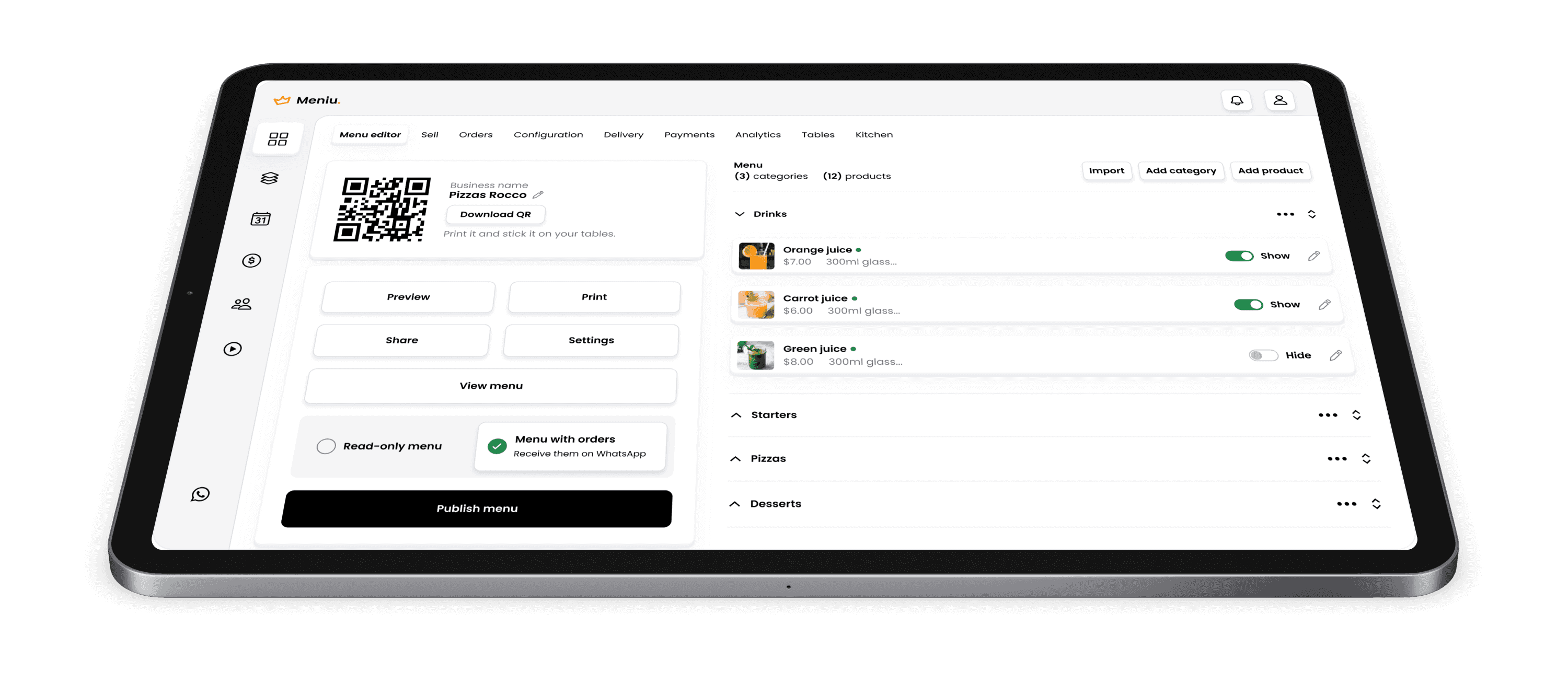 Crea tu menú digital con Meniu